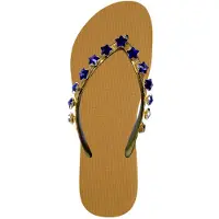 Uzurii Kleine Blauwe Ster Flip Flop Oker