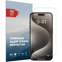 Rosso 9H Tempered Glass Screen Protector Geschikt voor Apple iPhone 15 Pro | Glasplaatje | Beschermlaag | Beschermglas | 9H Hardheid