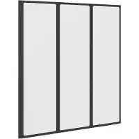 vidaXL Douchescherm Zwart 132 x 2 x 140 cm Aluminium en PP