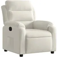 vidaXL Fauteuil verstelbaar fluweel crèmekleurig