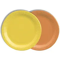 Papstar 20x 12 Borden karton rond Ø 18 cm assorti kleuren - geel/oranje