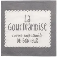 Papstar 12x 20 Servetten 3-laags 1/4 vouw 33 cm x 33 cm grijs La Gourmandise