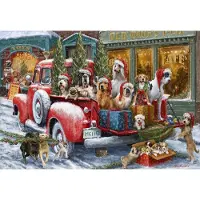 Bluebird Puzzle Bluebird Puzzel: Honden op een vrachtwagen - 1000 stukjes. Puzzelplezier