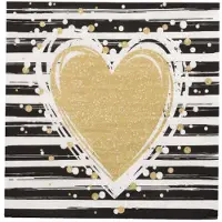 Papstar 12x 30 Servetten 3-laags 1/4 vouw 33 cm x 33 cm Sparkling Heart