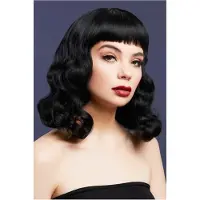 Fever Pruik Bettie Short Fringe Black Zwart