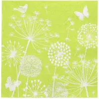 Papstar 12x 30 Servetten 3-laags 1/4 vouw 33 cm x 33 cm lime Meadow
