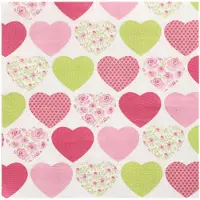 Papstar 10x 20 Servetten 3-laags 1/4 vouw 33 cm x 33 cm Sweetheart