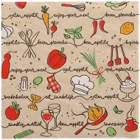 Papstar 10x 20 Servetten 3-laags 1/4 vouw 33 cm x 33 cm natuur Enjoy your meal gemaakt van gerecycled papier