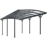 Juskys Terrasdak / Carport - Boogdak - 5 x 3 m - Donkergrijs