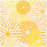 Papstar 10x 20 Servetten 3-laags 1/4 vouw 40 cm x 40 cm geel Floralies