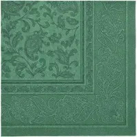 Papstar 8x 20 Servetten ROYAL Collection 1/4 vouw 40 cm x 40 cm donkergroen Ornaments