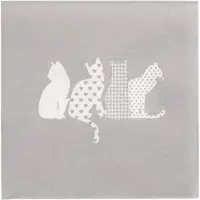 Papstar 10x 20 Servetten 3-laags 1/4 vouw 33 cm x 33 cm Cats