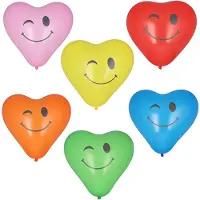 Papstar 12x 6 Ballonnen Ø 28 cm assorti kleuren Heart - Blinky large