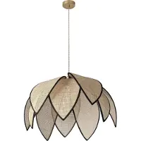 Osram Hanglamp Decor Rattan Lotus, dimbaar, crème / amber, Woon-/ Eetkamer, Hout, Mediterraan, hanglamp