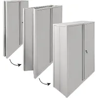 Phoenix Stalen kast SCF1491GGK, opvouwbaar, 3 legborden, sleutelslot, B 915 x D 370 x H 1400 mm, staal, lichtgrijs RAL 7035