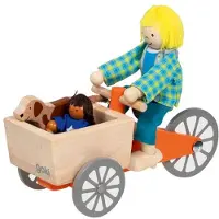 Goki Buigpopjes - Transportfiets Met 2 Popjes - En Hond - 3 Jaar