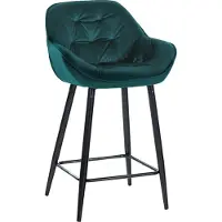 CLP Barkruk Gibson, fluwelen bekleding, zit hoogte 76 cm | Kleur: donkergroen