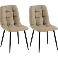 CLP Tilde Set van 2 eetkamerstoelen - Zonder armleuning - Industrieel - Stof/taupe