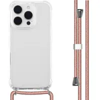 IMoshion Transparante Backcover met koord voor de Apple iPhone 16 Pro Max - Rosé Goud