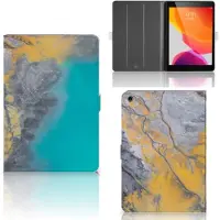 B2Ctelecom iPad 10.2 2019 | iPad 10.2 2020 | 10.2 2021 Leuk Tablet hoesje Marble Blue Gold