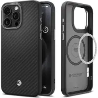 Spigen Enzo Aramid MagSafe iPhone 17e / 16e Hoesje Zwart