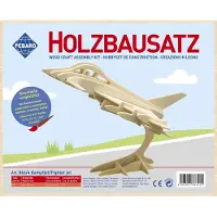 Donau houten bouwset Eurofighter vliegtuig 25x20 cm modelbouw.