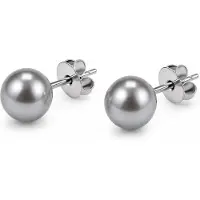 Behave Oorstekers 6 mm Grijze Parel – Tijdloze Pareloorbellen – Nikkelvrij – cadeau voor vrouw