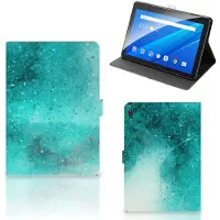 B2Ctelecom Hoes Lenovo Tab E10 Painting Blue