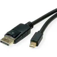 Roline Mini DisplayPort Kabel, mDP-DP, v1.3/v1.4, M/M, zwart, 1 m