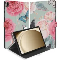 B2Ctelecom Samsung Galaxy Tab A9 Plus Tablethoesje Butterfly Roses