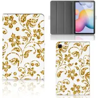 B2Ctelecom Samsung Galaxy Tab S6 Lite | S6 Lite (2022) Tablet Cover Gouden Bloemen