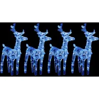 vidaXL Kerstrendieren 4 st 160 LED's acryl blauw
