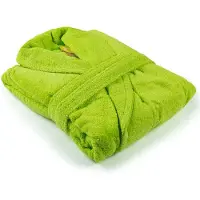 Artg Robezz - Badjas Sjaalkraag - 100% Badstof Katoen - Heldergroen - Lime Green - Maat XXS