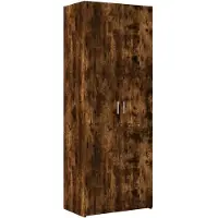 vidaXL Hoge kast 70x42,5x185 cm bewerkt hout gerookt eikenkleurig