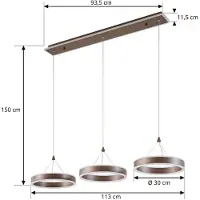LUCANDE Hanglampe , Kolo, dimbare, Roestbruin, Eetkamer, Metaal, Modern