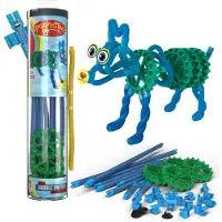 Clics - Noodle The Pup - Flexibele Bouwstaafjes - Speelgoed 5,6,7,8 Jaar Jongens en Meisjes- Constructie Speelgoed- Montessori Speelgoed- Educatief Speelgoed
