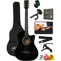 Finesse Akoestische Gitaar - met Videocursus - Western Gitaar - Gitaar Kind & Volwassenen - Zwart