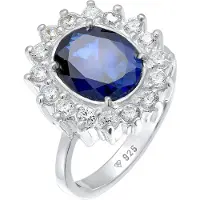 Elli Ring 'Glamour' donkerblauw / zilver