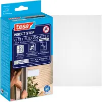 TESA INSECT STOP H&L Fly Screen Premium for Windows - hor met sterke klittenband, verwijderbaar zonder resten, op maat snijden - 120 x 240 cm - wit (lichte privacy)