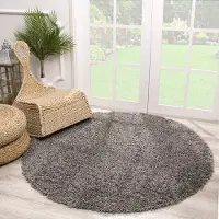 Muratap Loca shaggy rond vloerkleed hoogpolig- 80 cm rond