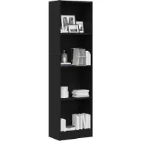 vidaXL Boekenkast Zwart Eiken 40x24x143 cm Engineered Wood