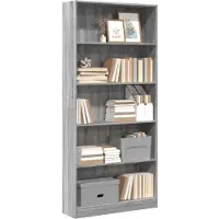 vidaXL Boekenkast 80x24x176 cm bewerkt hout grijs sonoma eikenkleurig