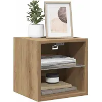 vidaXL Tv-wandmeubels met LED 2 st 30x28,5x30 cm artisanaal eikenkleur