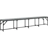 vidaXL Eetkamerbank 248x32x45 cm staal en stof lichtgrijs