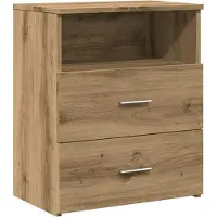vidaXL Nachtkastje 50x32x60 cm bewerkt hout artisanaal eikenkleurig