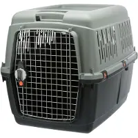 Trixie Giona, stevige dierenkooi, kooivormige dierenkooi, voor honden, 25 kg, voorzijde open, antraciet, groen, grijs
