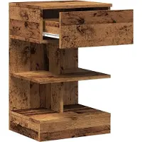 vidaXL Nachtkastje 40x35x65 cm bewerkt hout oud houtkleurig
