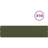 vidaXL Gazonranden 10 st 25x103 cm koudgewalst staal olijfgroen