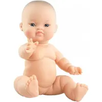 Paola Reina Gordi pop voor meisjes, Aziatisch uiterlijk, zwart, 34 cm, speelpop