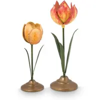 Pip studio - Tulpen Kandelaar - Woonaccessoires - Geel kaarsenhouder - 26cm - Set van 2 kaarsenhouders